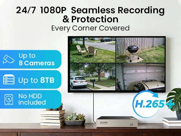 8CH 1080P Wired Security Camera System with DVR-8CH DVR x 4 Cameras / 500g / spain