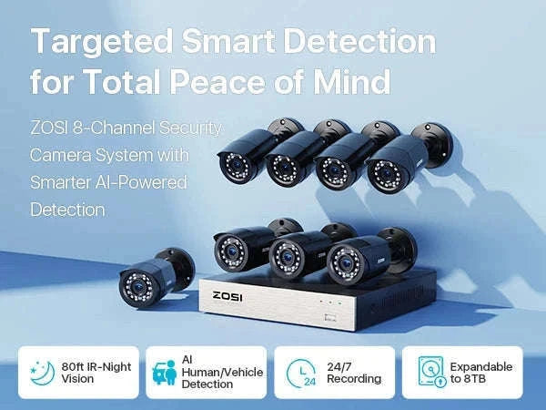 8CH 1080P Wired Security Camera System with DVR-8CH DVR x 4 Cameras / 500g / spain