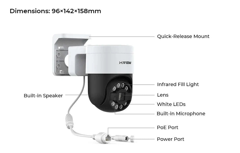8CH 4K PoE CCTV Security Camera System with PTZ and AI Detection-8MP 4PCS Cameras / China Mainland / None