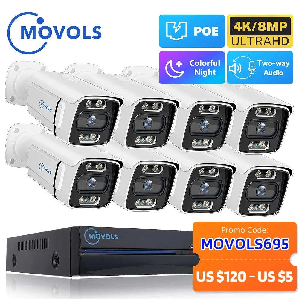 8CH PoE Security Camera System 5MP/8MP NVR Kit with Two-Way Audio-8CH 5MP With 6 Cam / Poland / 4T