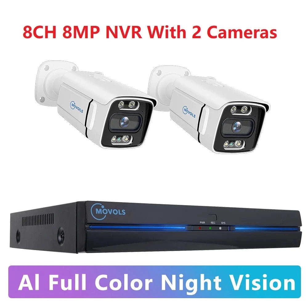 8CH PoE Security Camera System 5MP/8MP NVR Kit with Two-Way Audio-8CH 5MP With 6 Cam / Poland / 4T