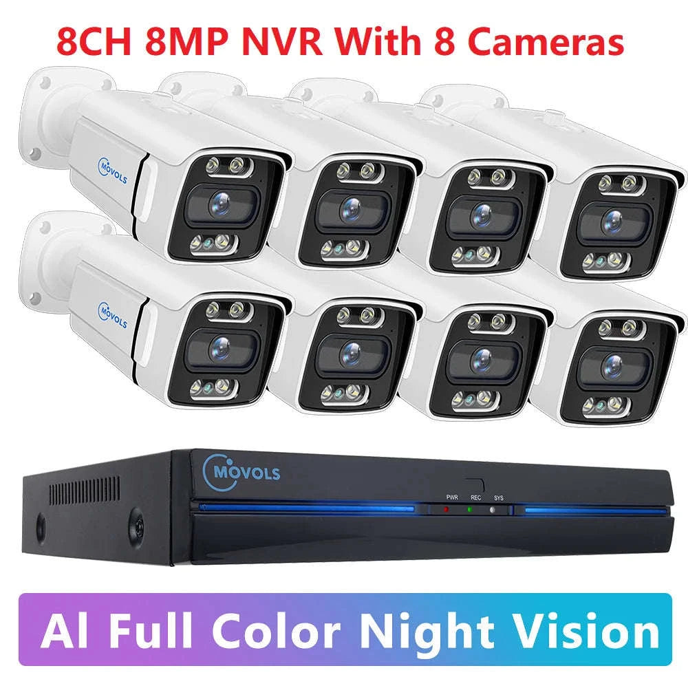 8CH PoE Security Camera System 5MP/8MP NVR Kit with Two-Way Audio-8CH 5MP With 6 Cam / Poland / 4T