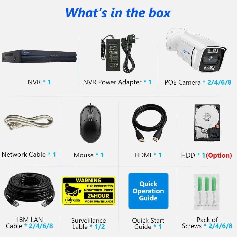 8CH PoE Security Camera System 5MP/8MP NVR Kit with Two-Way Audio-8CH 5MP With 6 Cam / Poland / 4T