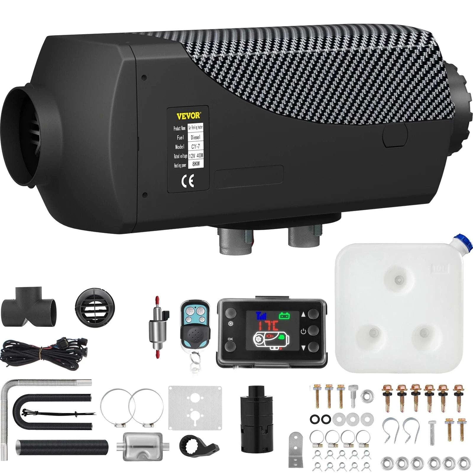 8KW 12V Diesel Air Heater with Remote & LCD for Vehicles-8KW / spain