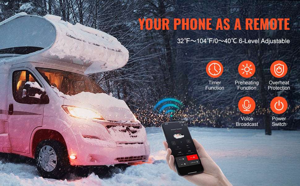 8KW Diesel Air Heater 12V/24V with Bluetooth, CO Alarm & Display-8KW / spain