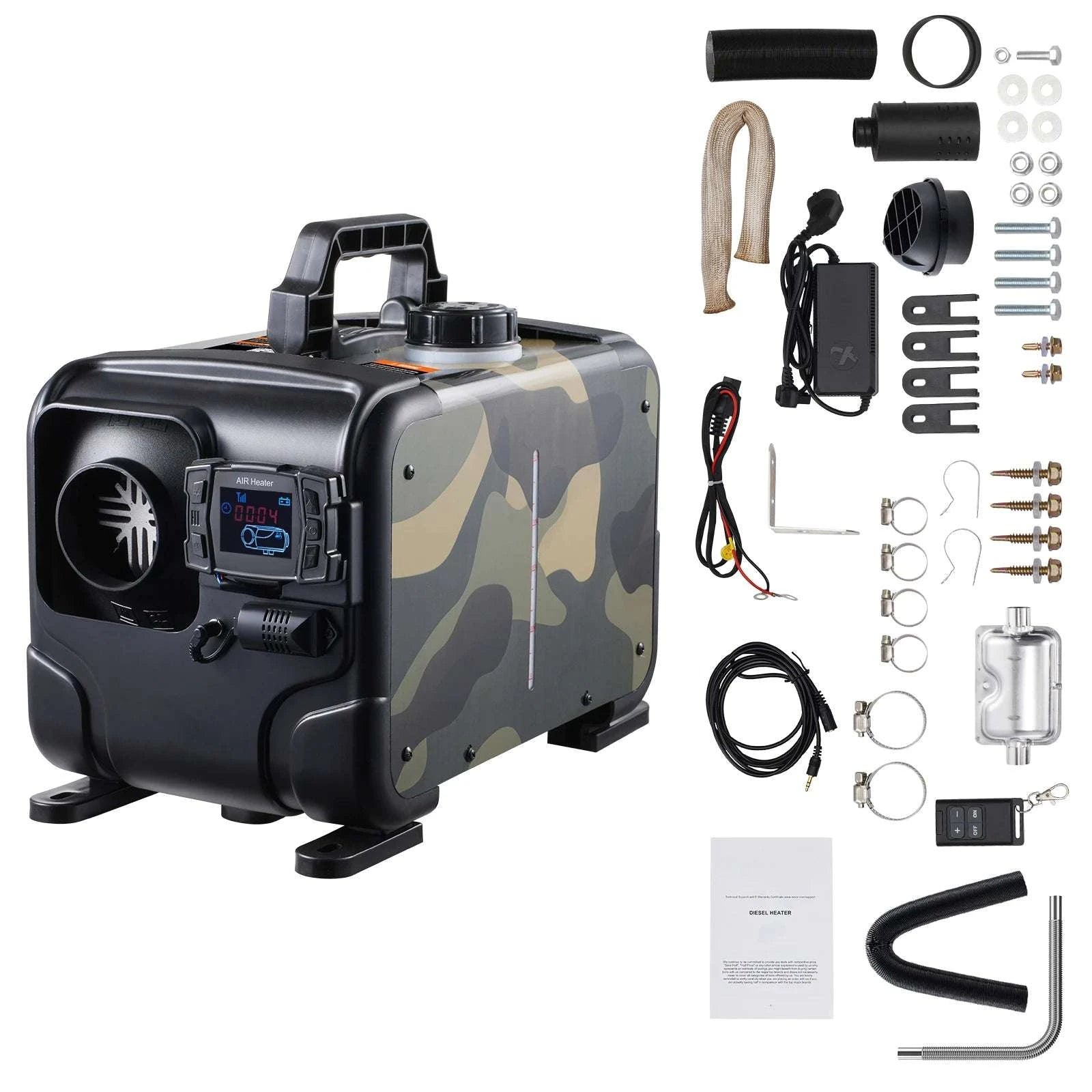 8KW Diesel Air Heater 12V/24V with Bluetooth, CO Alarm & Remote-United States
