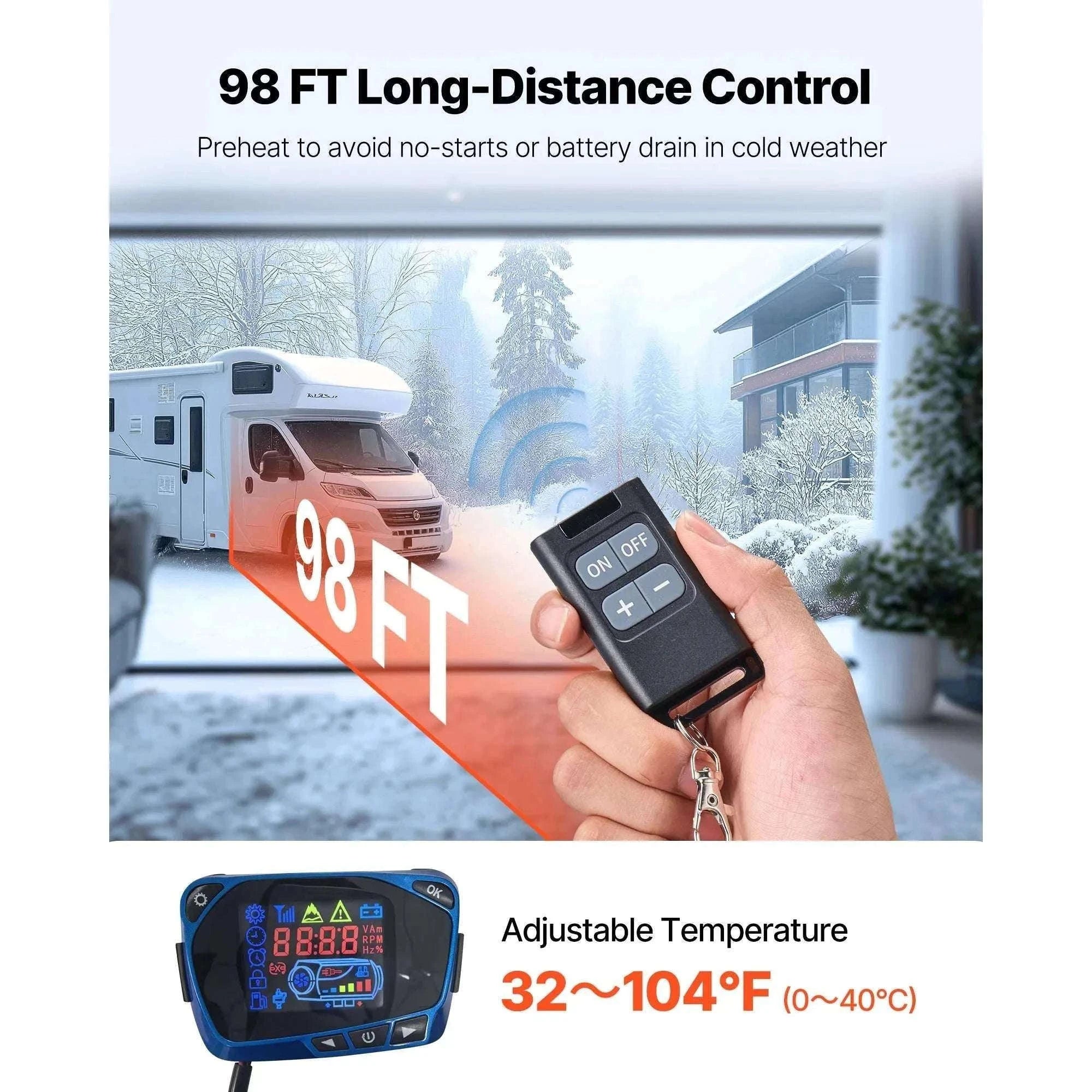 8KW Diesel Air Heater 12V-24V with Remote Control for RV Truck Camper-vertical / United States