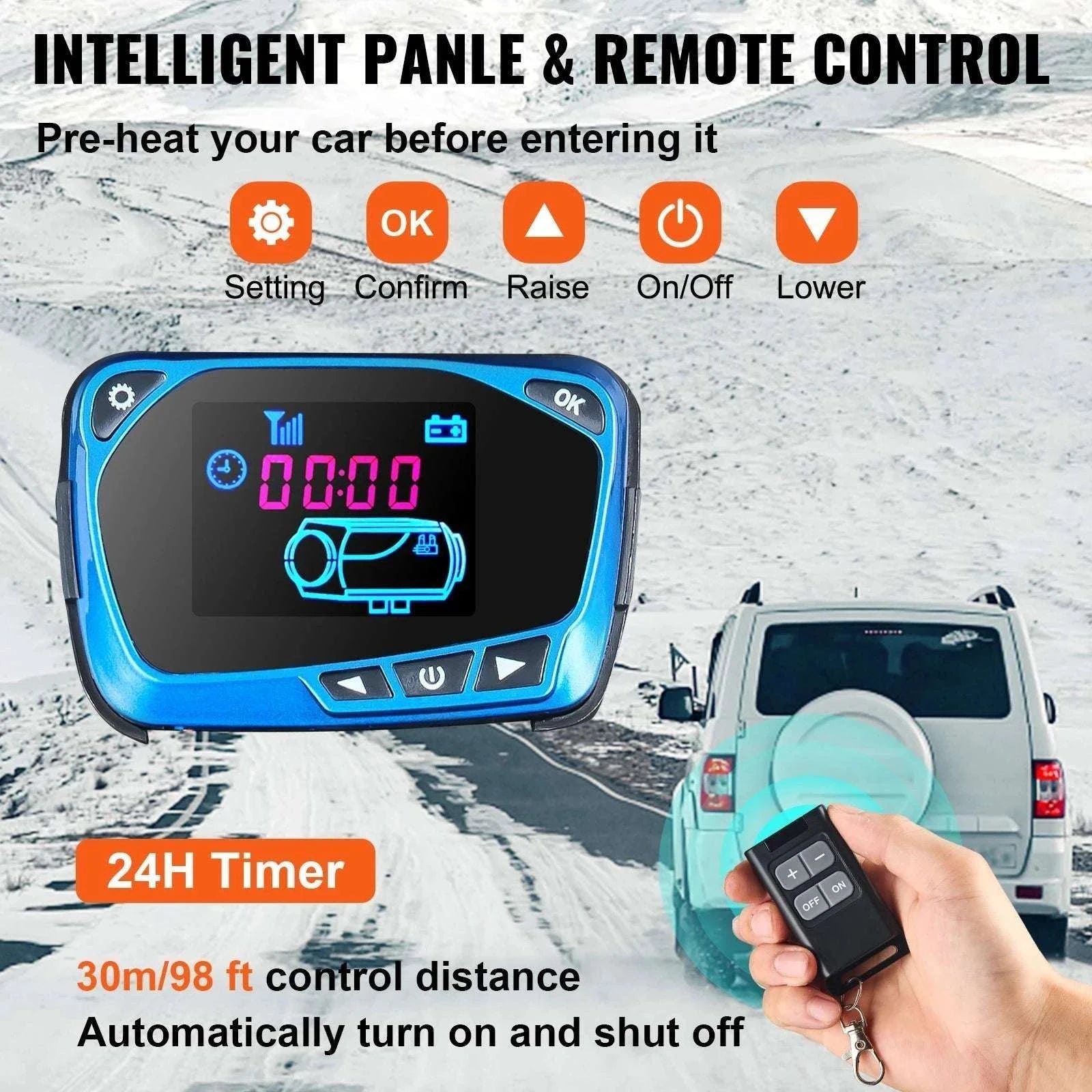 8KW Diesel Air Heater 12V All-in-One for RV, Truck & Van-LCD Switch / france