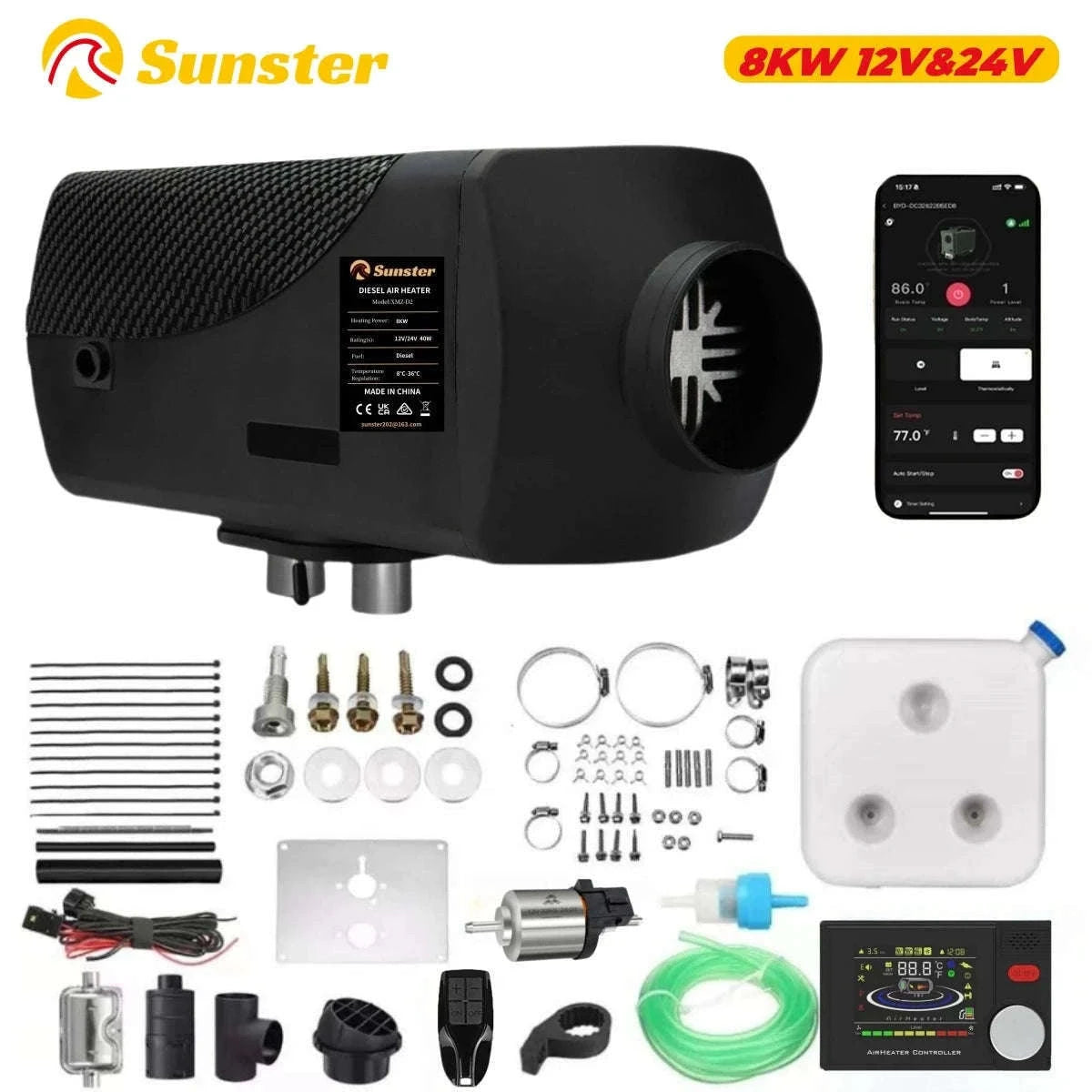 8KW Diesel Air Heater for RVs, Garages, Motorhomes-12V 24V 8KW / CZECH REPUBLIC