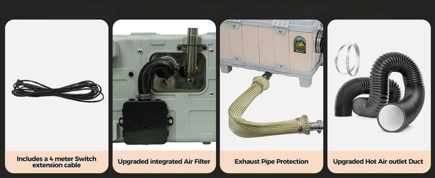 8KW Diesel Air Heater with Bluetooth App, Remote Control and 6L Tank-TB10 / United States