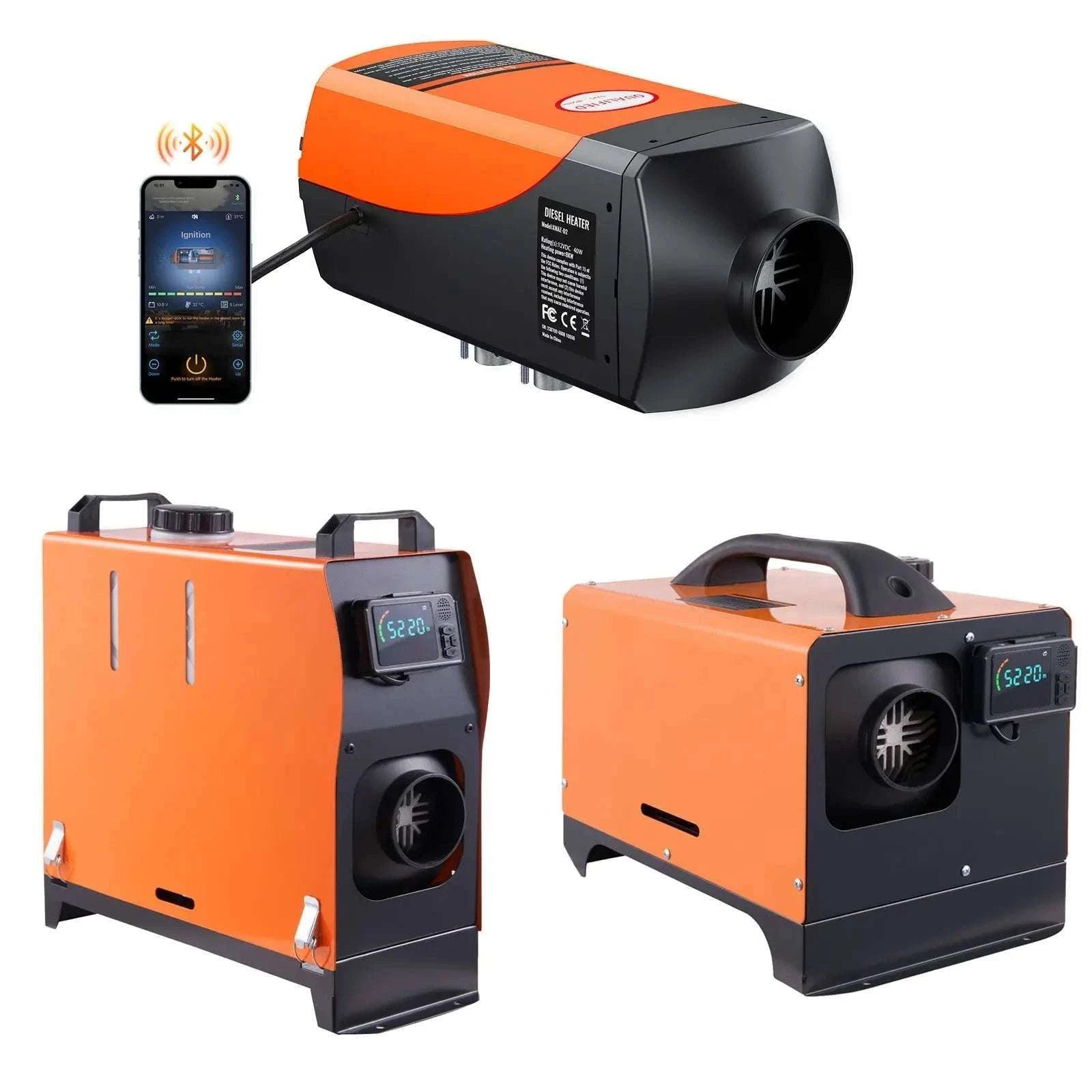 8KW Diesel Air Heater with Bluetooth Control for RV, Van & Trailer-Vertical / United States