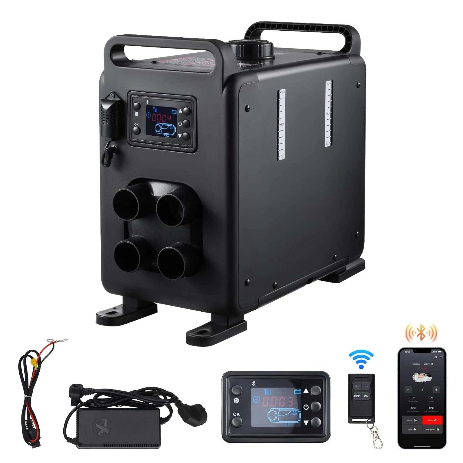 8kW Diesel Air Heater with Bluetooth Control for RVs, Vehicles & Garage-black / CZECH REPUBLIC