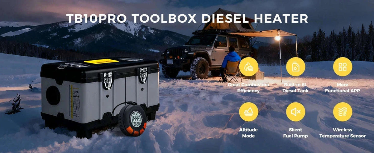 8KW Diesel Air Heater with CO Alarm, Bluetooth Control-TB10pro with CO / Germany