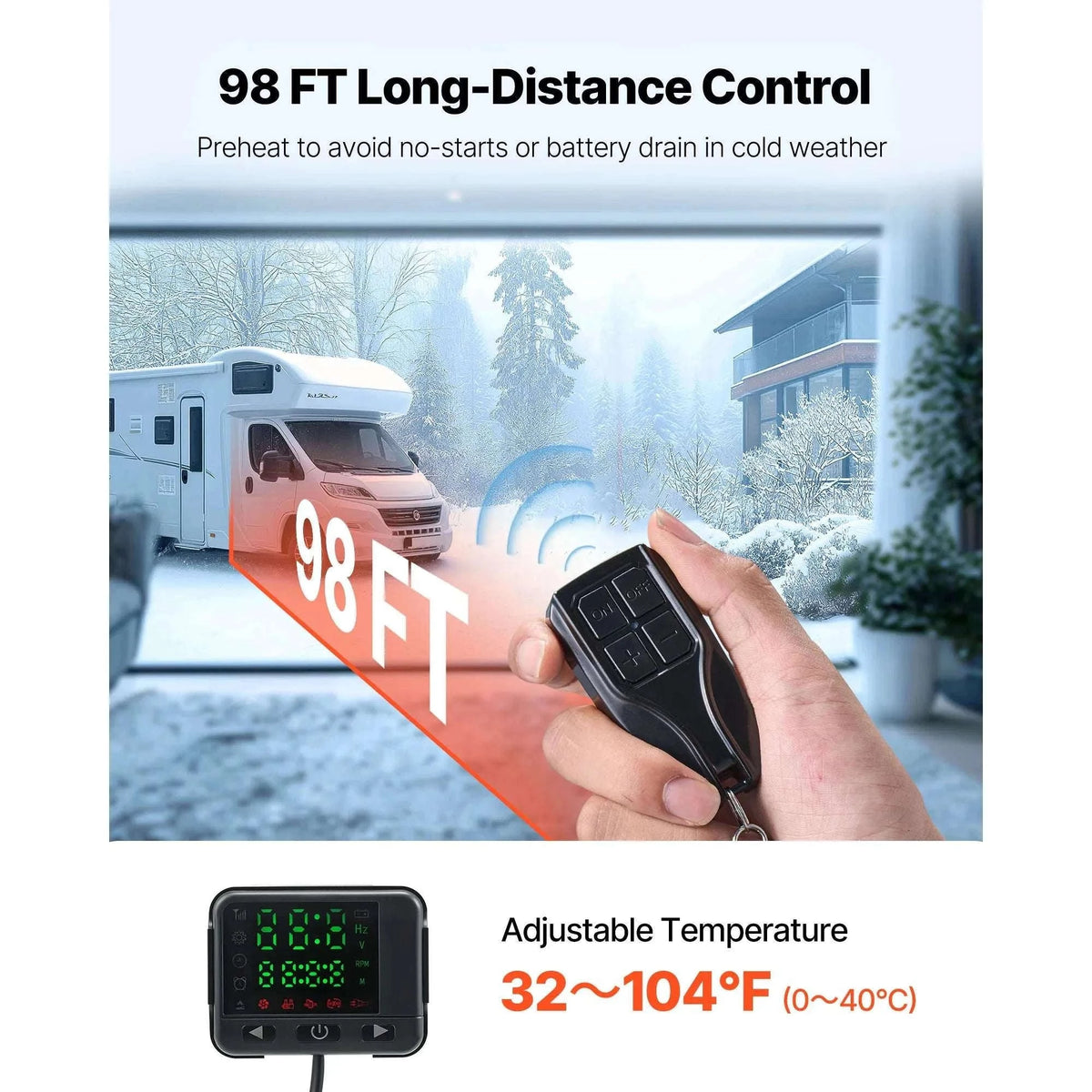 8KW Diesel Air Heater with Remote & LCD for Vehicle Heating-8KW NEW / United States