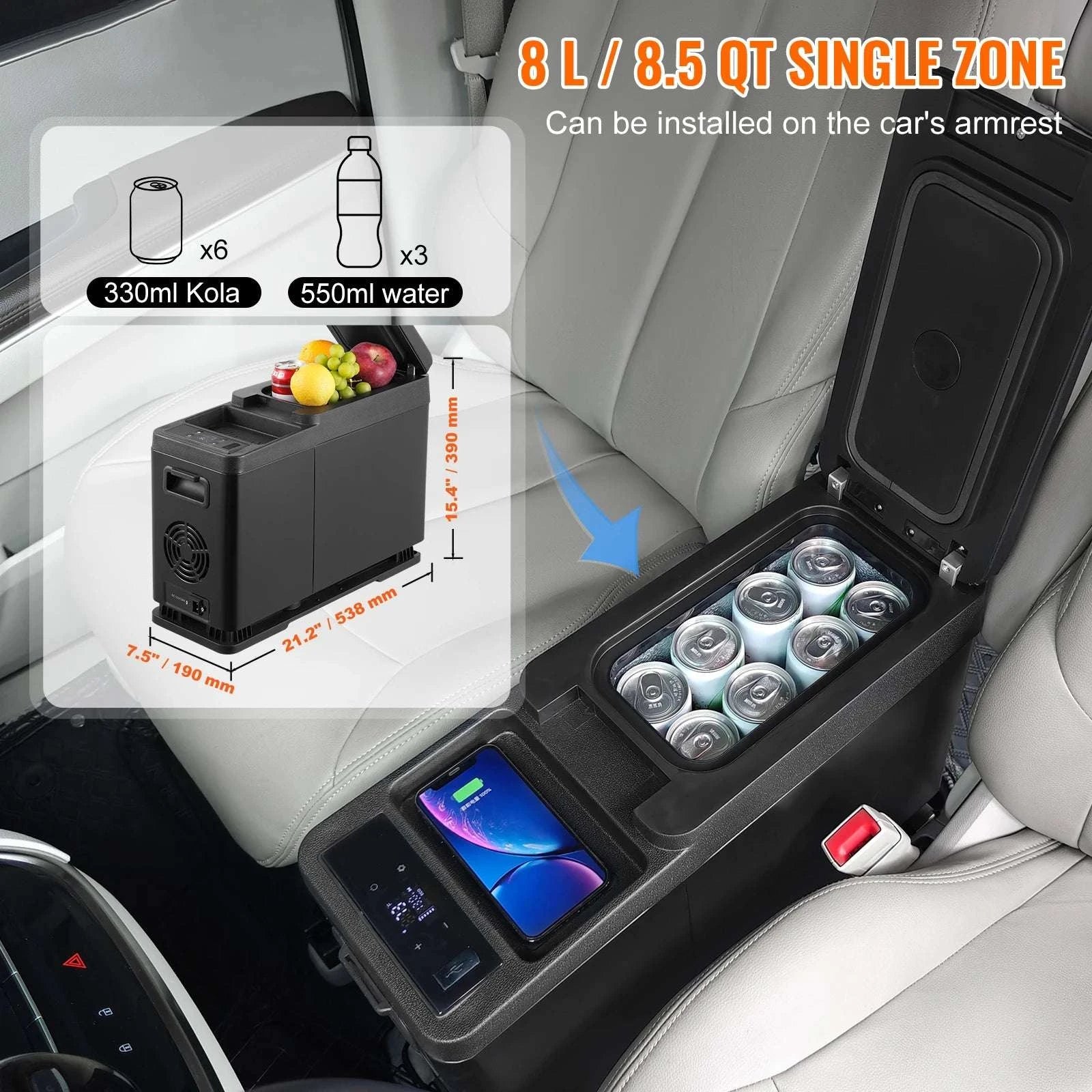 8L Portable Car Refrigerator with Fast Cooling and App Control-8L / United States