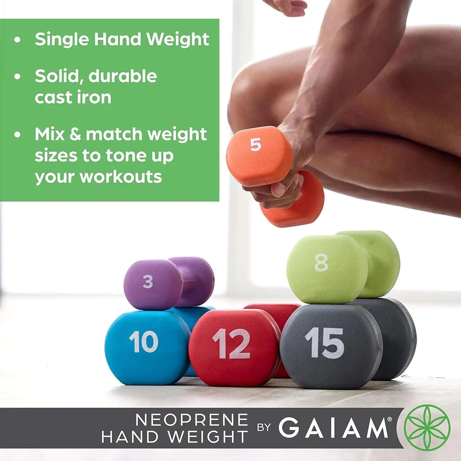 8lb Neoprene Hex Dumbbell for Home Workouts with Non-Slip Grip-United States