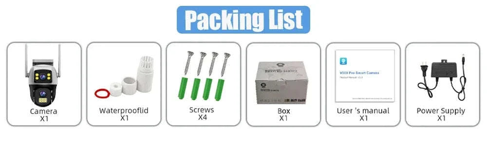 8MP 4G or WiFi Dual Lens Outdoor PTZ Security Camera-WIFI Camera / 100V-240V US Plug