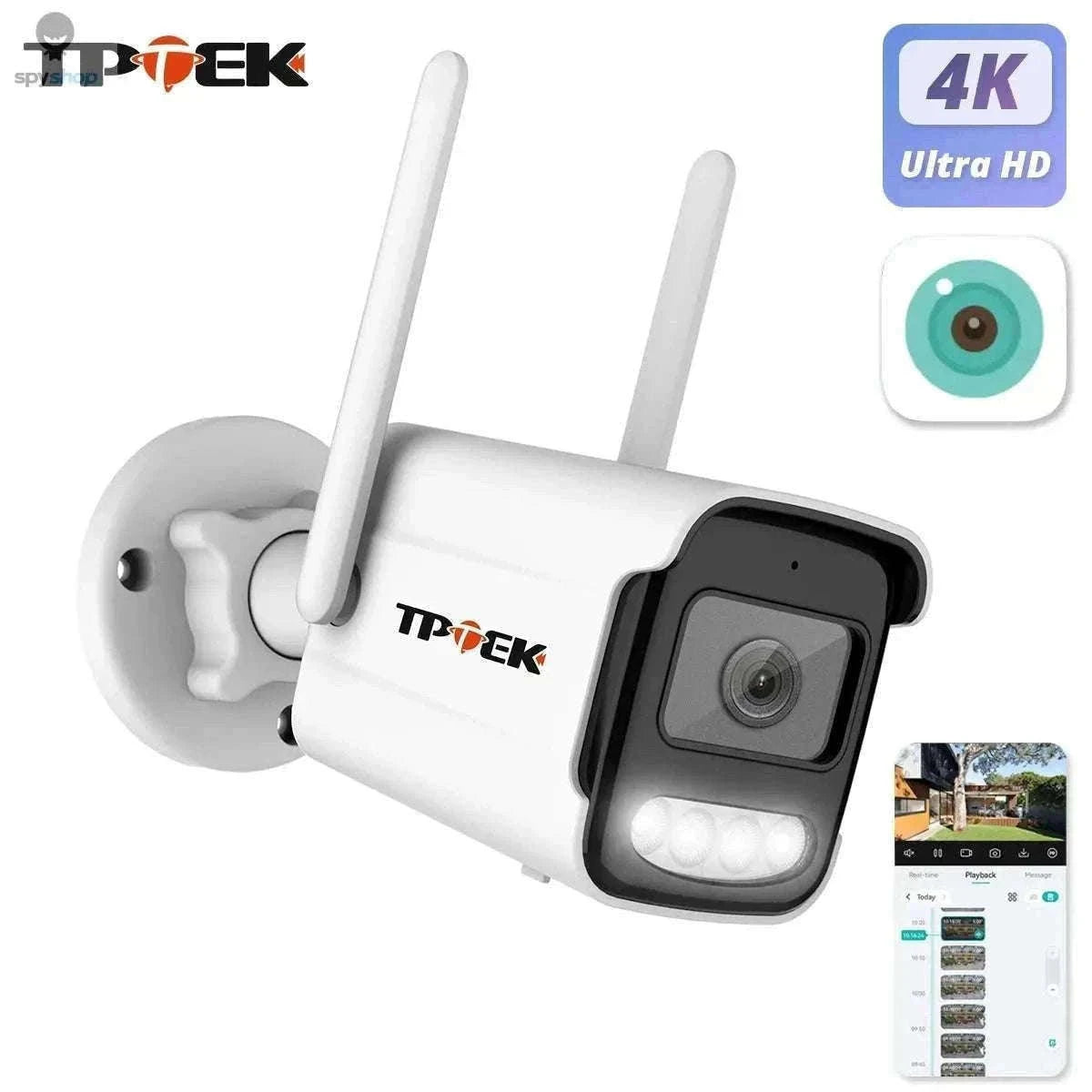 8MP 4K Outdoor Surveillance Camera with AI Detection-8MP 128G TF Card / EU Plug / CHINA