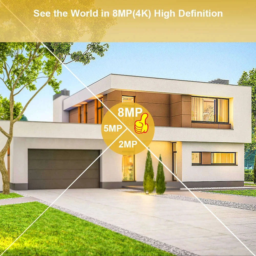 8MP 4K Wireless PTZ Outdoor IP Camera with Color Night Vision and AI Auto Tracking-1080P With 32G / US Plug / Russian Federation