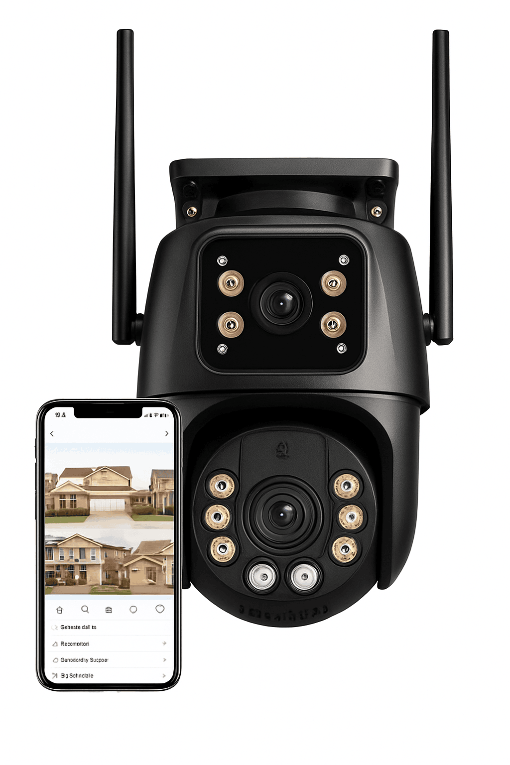 8MP Dual Lens PTZ WiFi Security Camera with AI Tracking-8MP NO SD Card / EU Plug