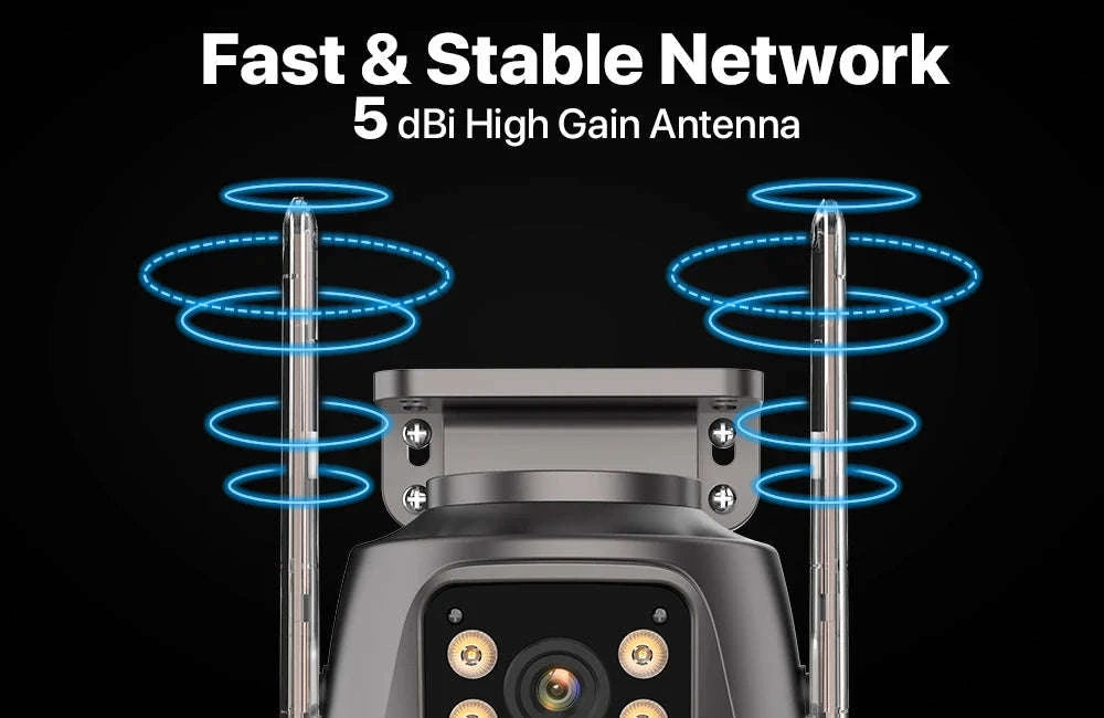 8MP Dual Lens PTZ WiFi Security Camera with AI Tracking-8MP NO SD Card / EU Plug