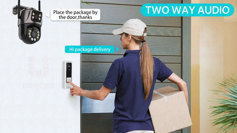 8MP Dual Lens PTZ WiFi Security Camera with AI Tracking-8MP NO SD Card / EU Plug