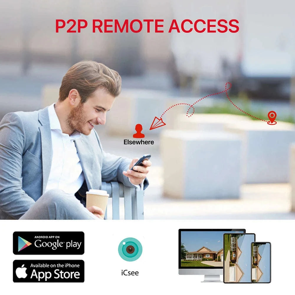 8MP Dual Lens PTZ WiFi Security Camera with AI Tracking-8MP NO SD Card / EU Plug