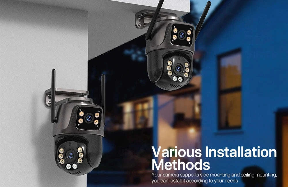 8MP Dual Lens PTZ WiFi Security Camera with AI Tracking-8MP NO SD Card / EU Plug