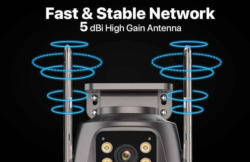 8MP Dual Lens PTZ WiFi Security Camera with AI Tracking-8MP NO SD Card / EU Plug