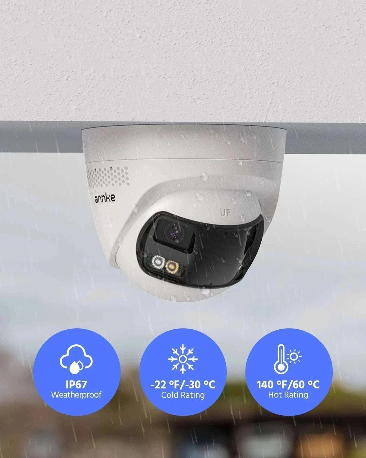 8MP Dual-Lens Security Camera with 180° Panorama-1PC I91DX / UNITED KINGDOM
