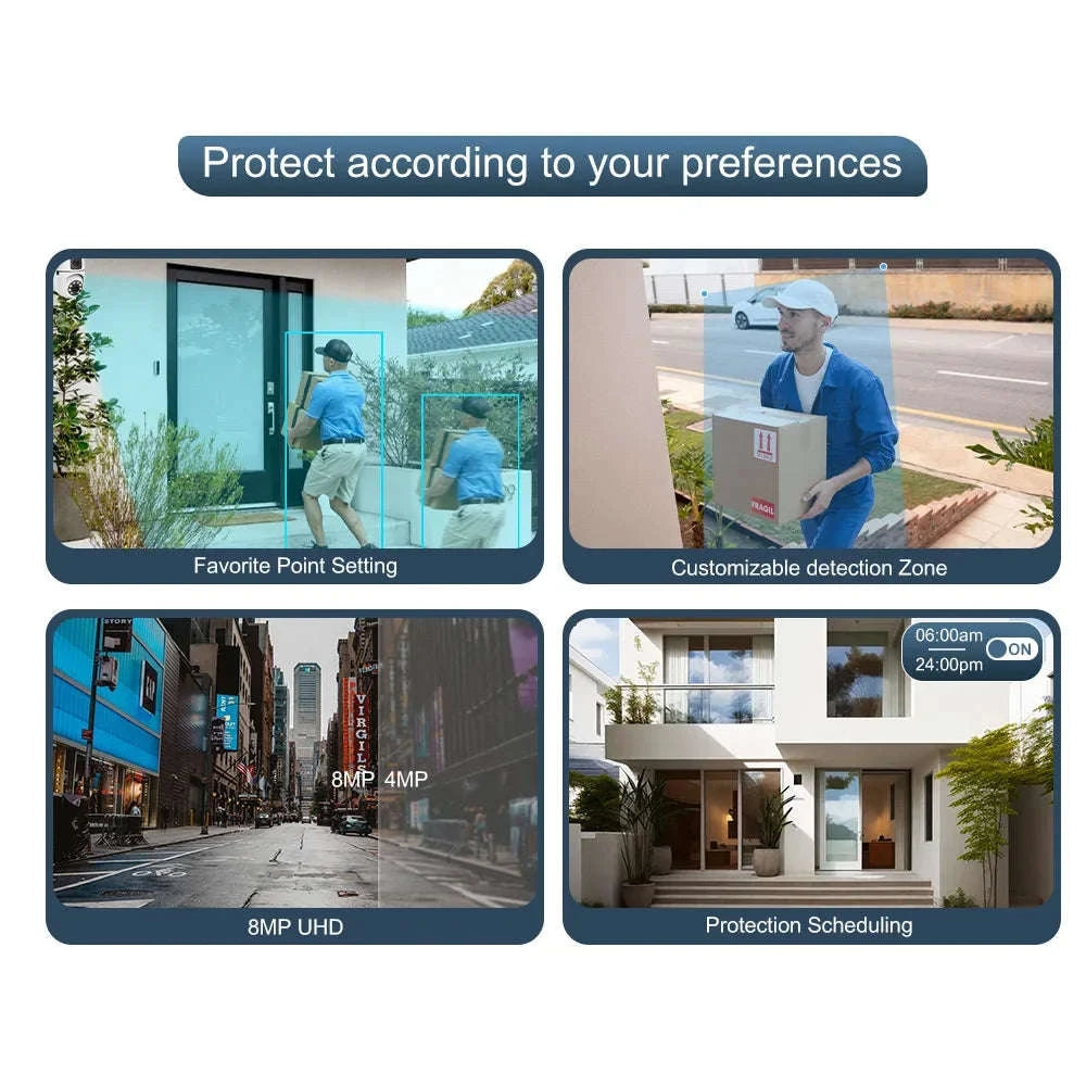 8MP Dual Lens WiFi PTZ Security Camera with 360° Tracking-8MP Wifi Camera 64G / UK Plug