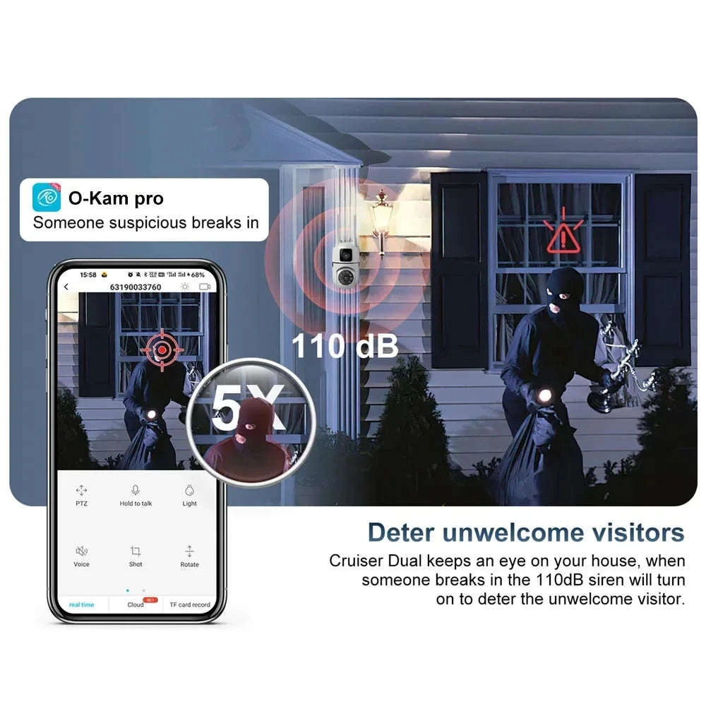 8MP Dual Lens WiFi PTZ Security Camera with 360° Tracking-8MP Wifi Camera 64G / UK Plug