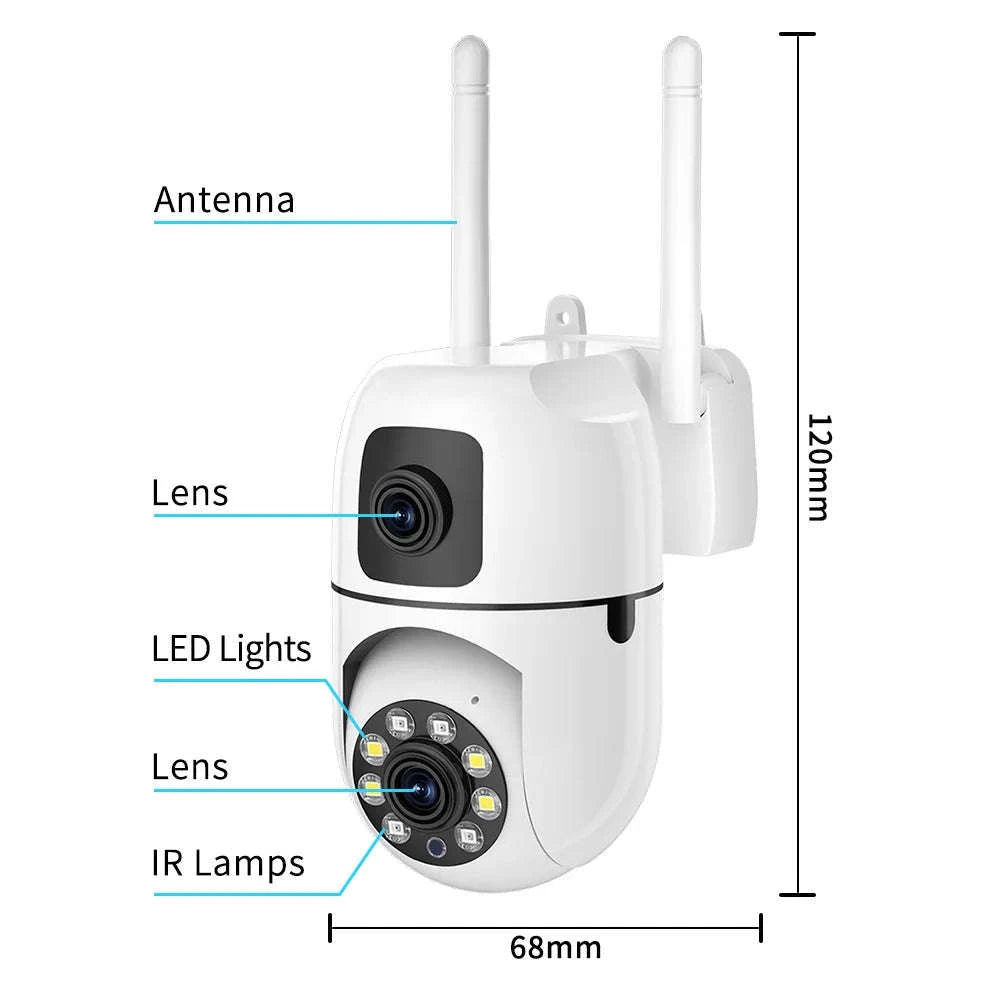 8MP Dual Lens WiFi PTZ Security Camera with 360° Tracking-8MP Wifi Camera 64G / UK Plug
