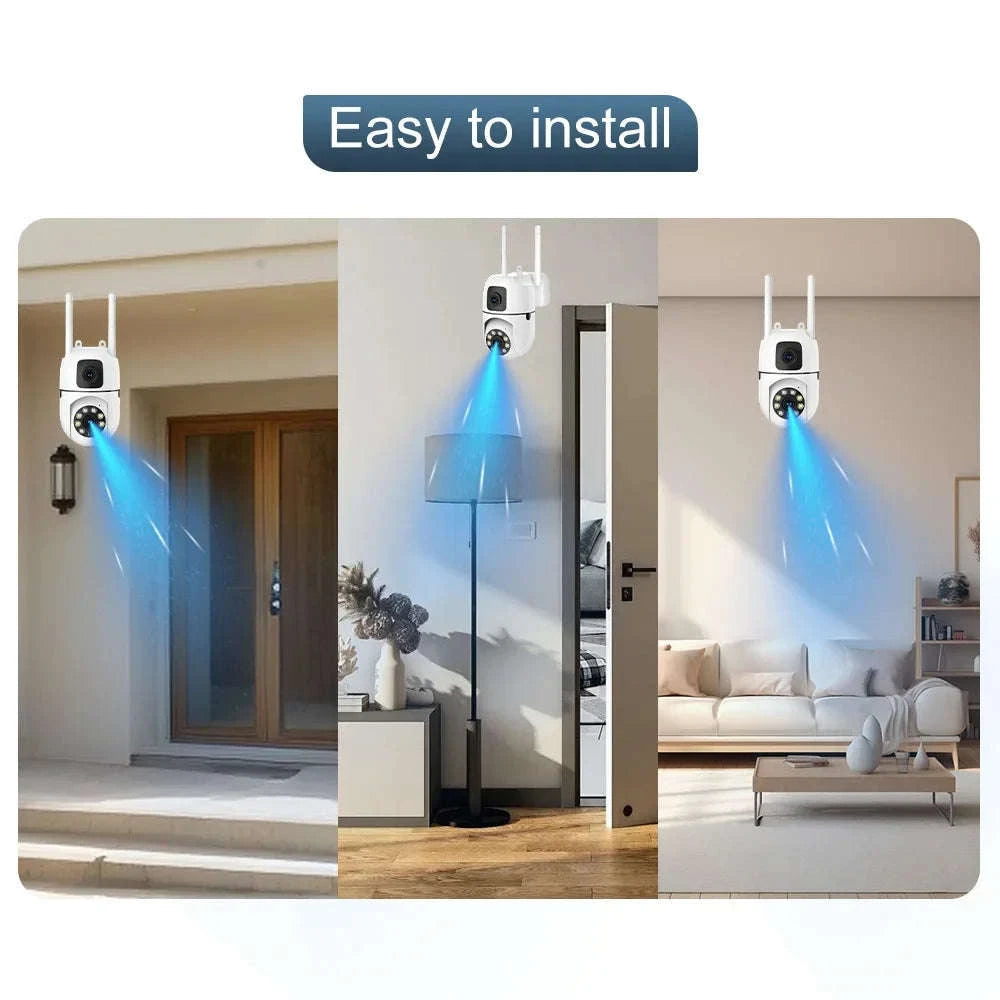 8MP Dual Lens WiFi PTZ Security Camera with 360° Tracking-8MP Wifi Camera 64G / UK Plug