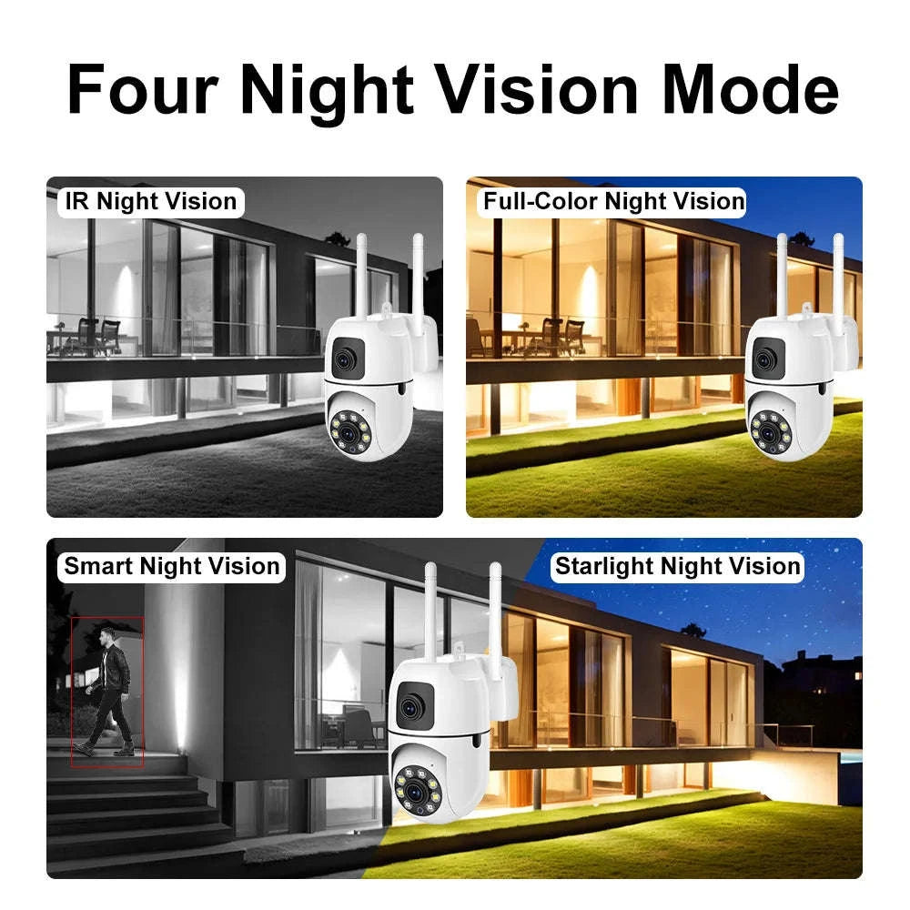 8MP Dual Lens WiFi PTZ Security Camera with 360° Tracking-8MP Wifi Camera 64G / UK Plug