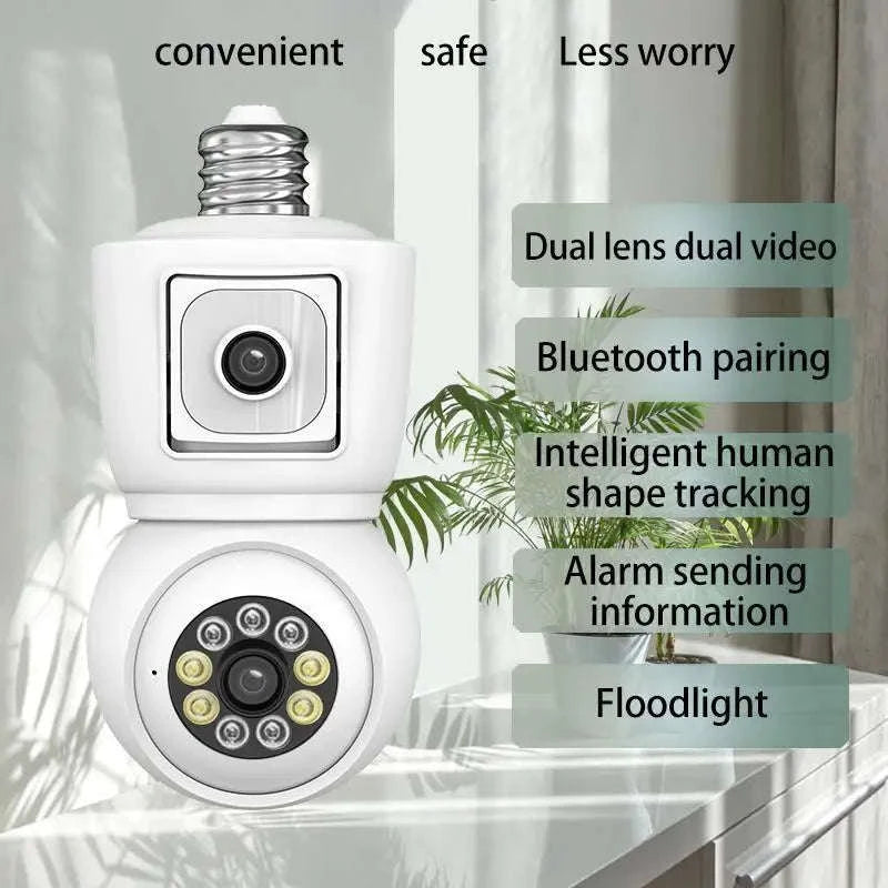 8MP E27 WiFi Bulb Camera with Dual Lens and Auto Tracking-8MP Camera / United States