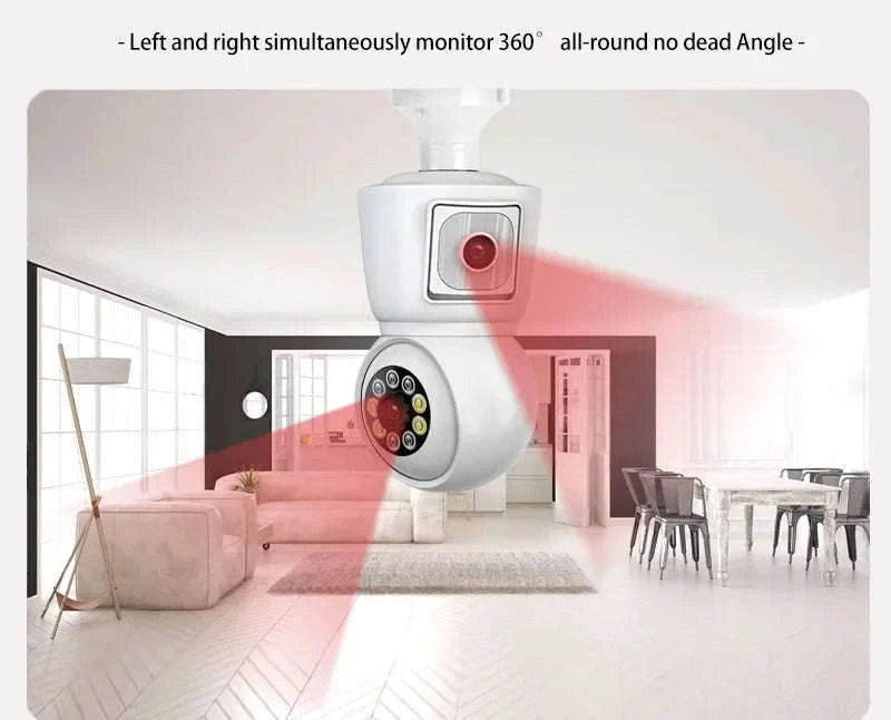 8MP E27 WiFi Bulb Camera with Dual Lens and Auto Tracking-8MP Camera / United States