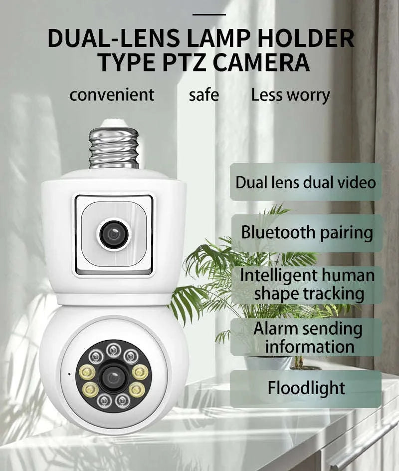 8MP E27 WiFi Bulb Camera with Dual Lens and Auto Tracking-8MP Camera / United States