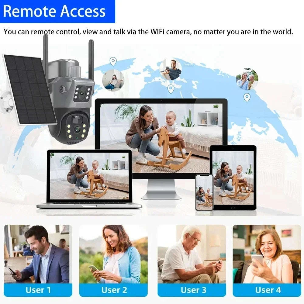 8MP Outdoor PTZ Security Camera Solar WiFi Dual Lens-WIF Solar Camera / Poland / USB Type-C