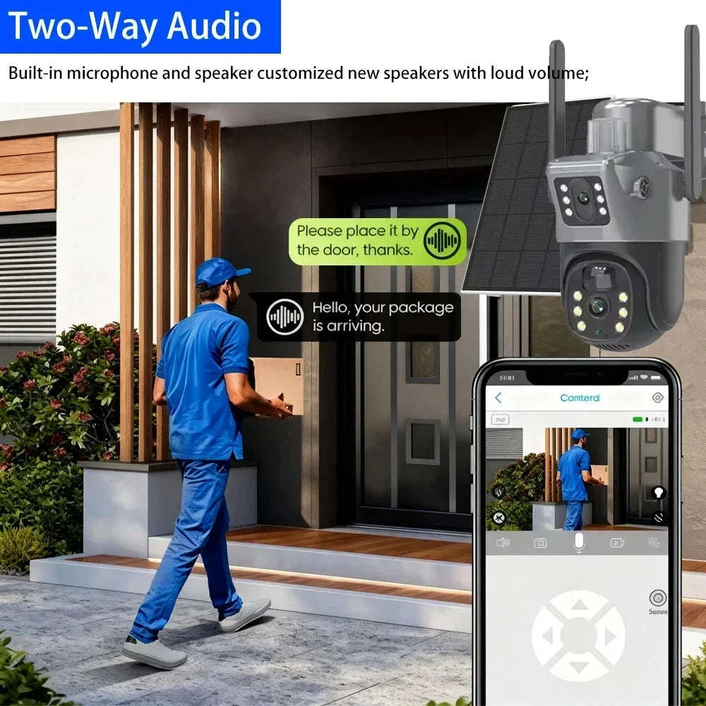 8MP Outdoor PTZ Security Camera Solar WiFi Dual Lens-WIF Solar Camera / Poland / USB Type-C