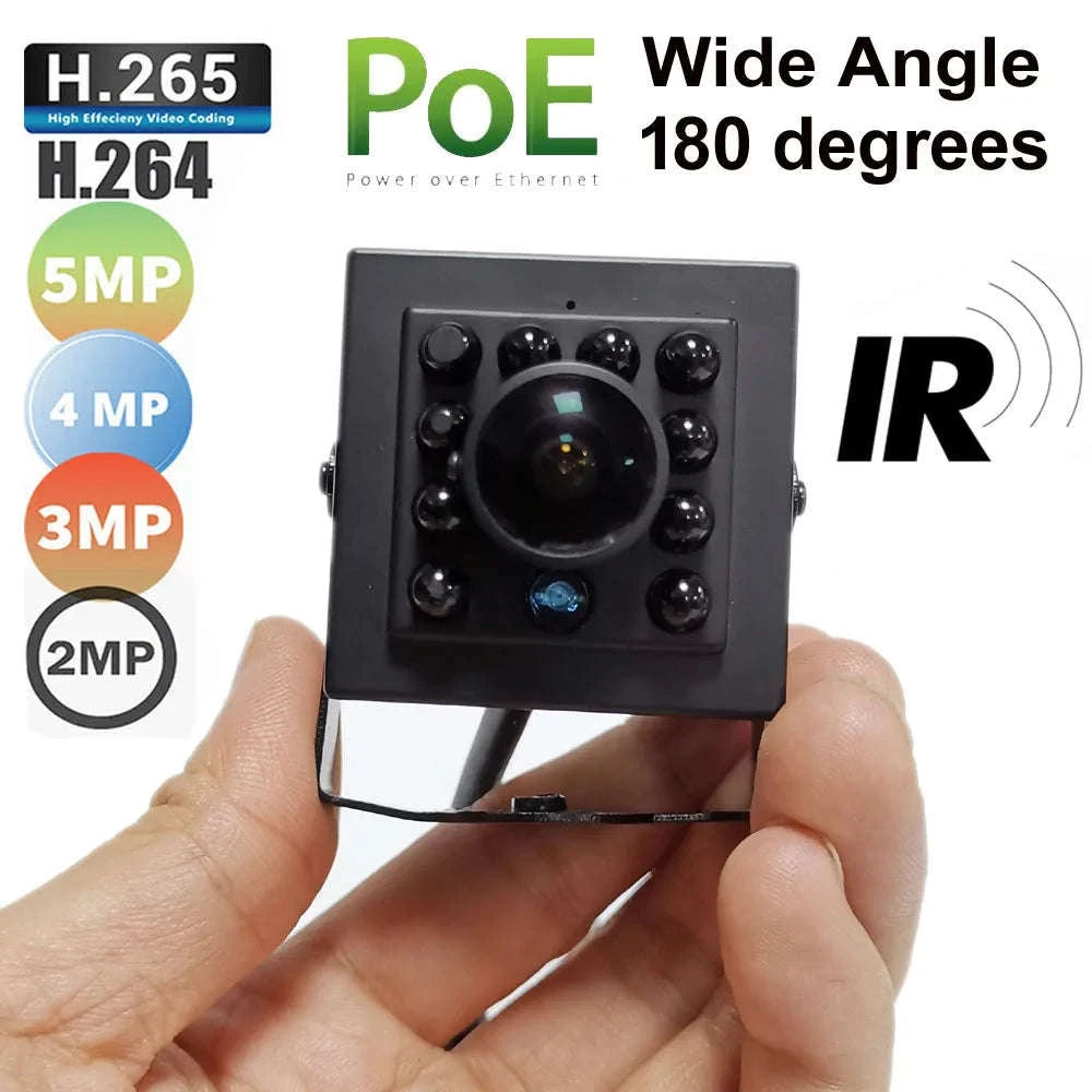 8MP POE Mini IP Security Camera with Human Detection and Audio-5MP 12V / 3.6mm