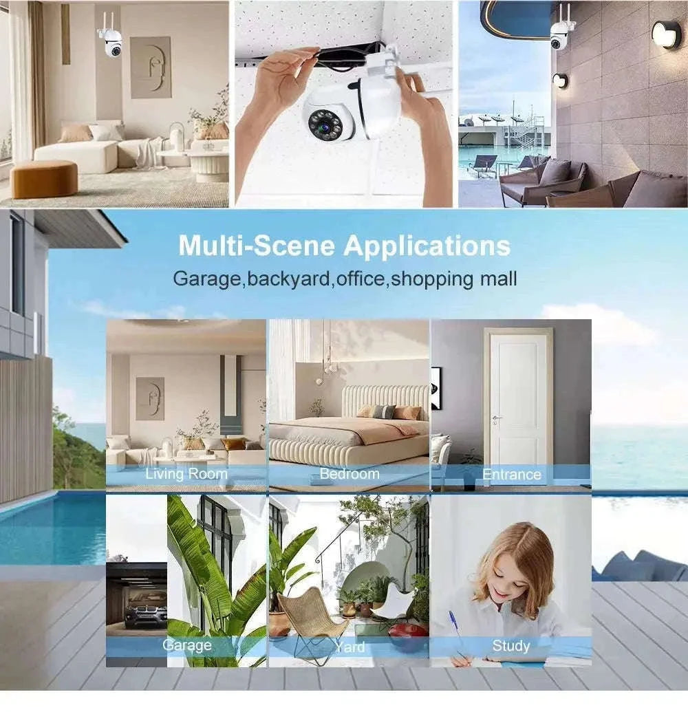 8MP PTZ Wireless Security Camera with Smart Alerts-US Plug