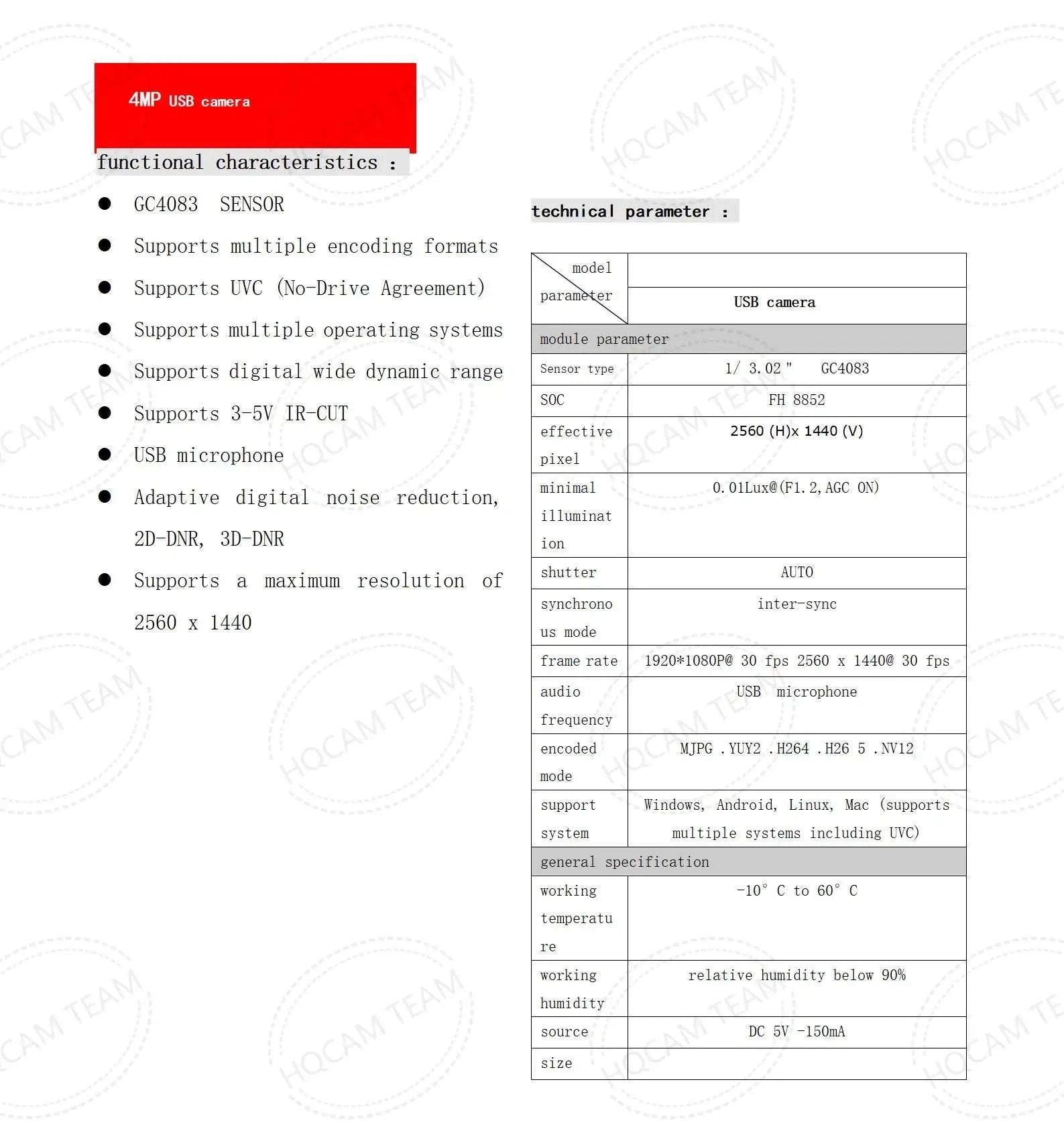 8MP UVC USB Webcam with 5-50mm Optical Zoom Lens-5MP IMX335