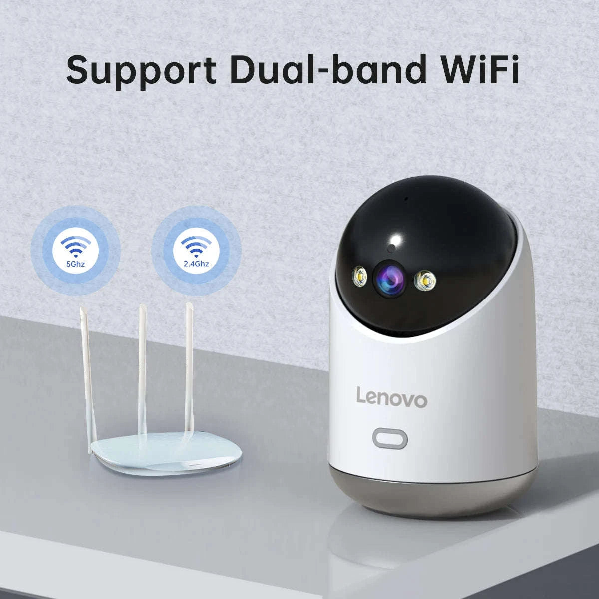8MP WiFi Indoor Security Camera with Color Night Vision and 360° PTZ-5MP Camera / US Plug / China Mainland