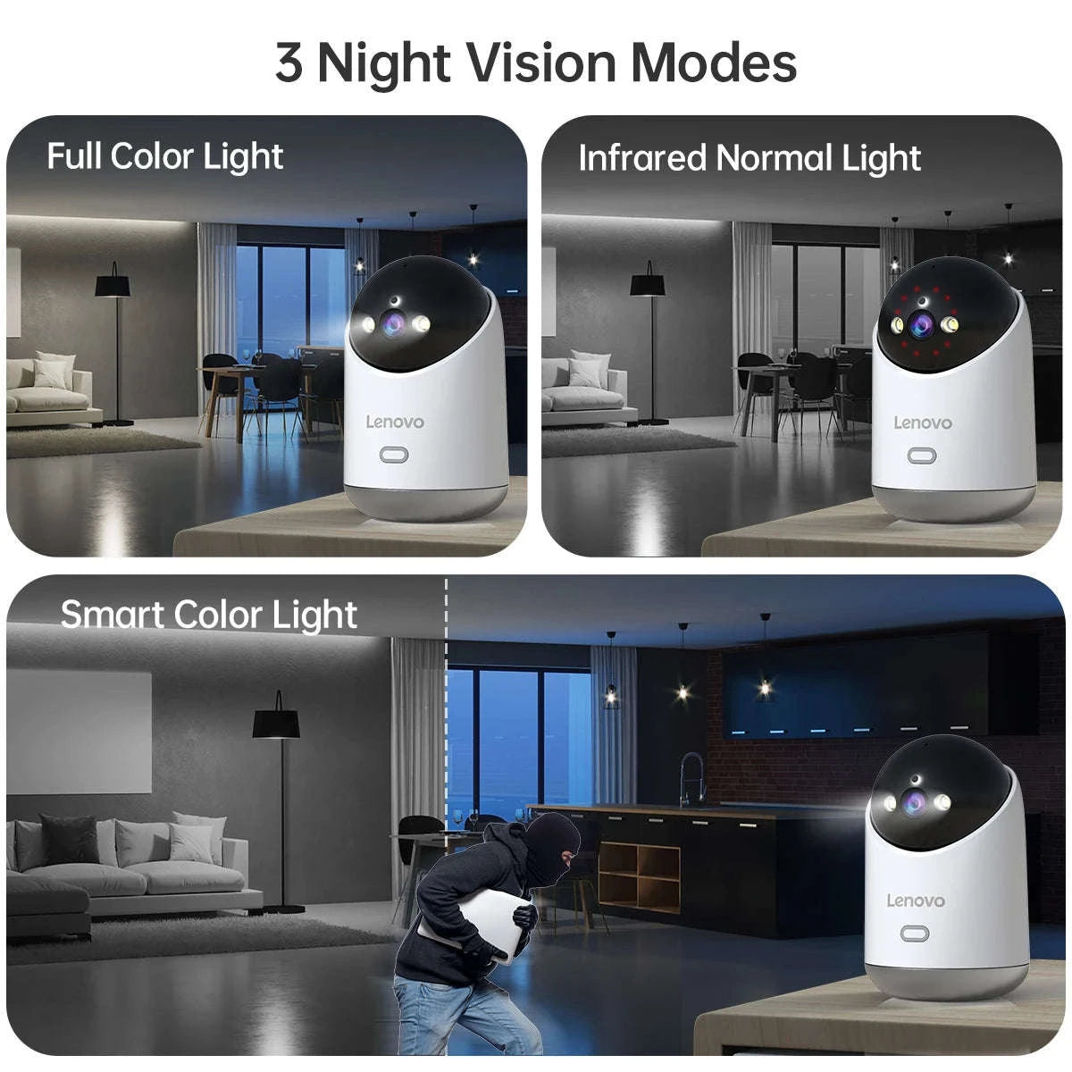 8MP WiFi Indoor Security Camera with Color Night Vision and 360° PTZ-5MP Camera / US Plug / China Mainland