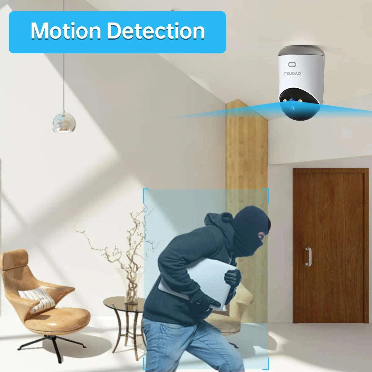 8MP WiFi Indoor Security Camera with Color Night Vision and 360° PTZ-5MP Camera / US Plug / China Mainland