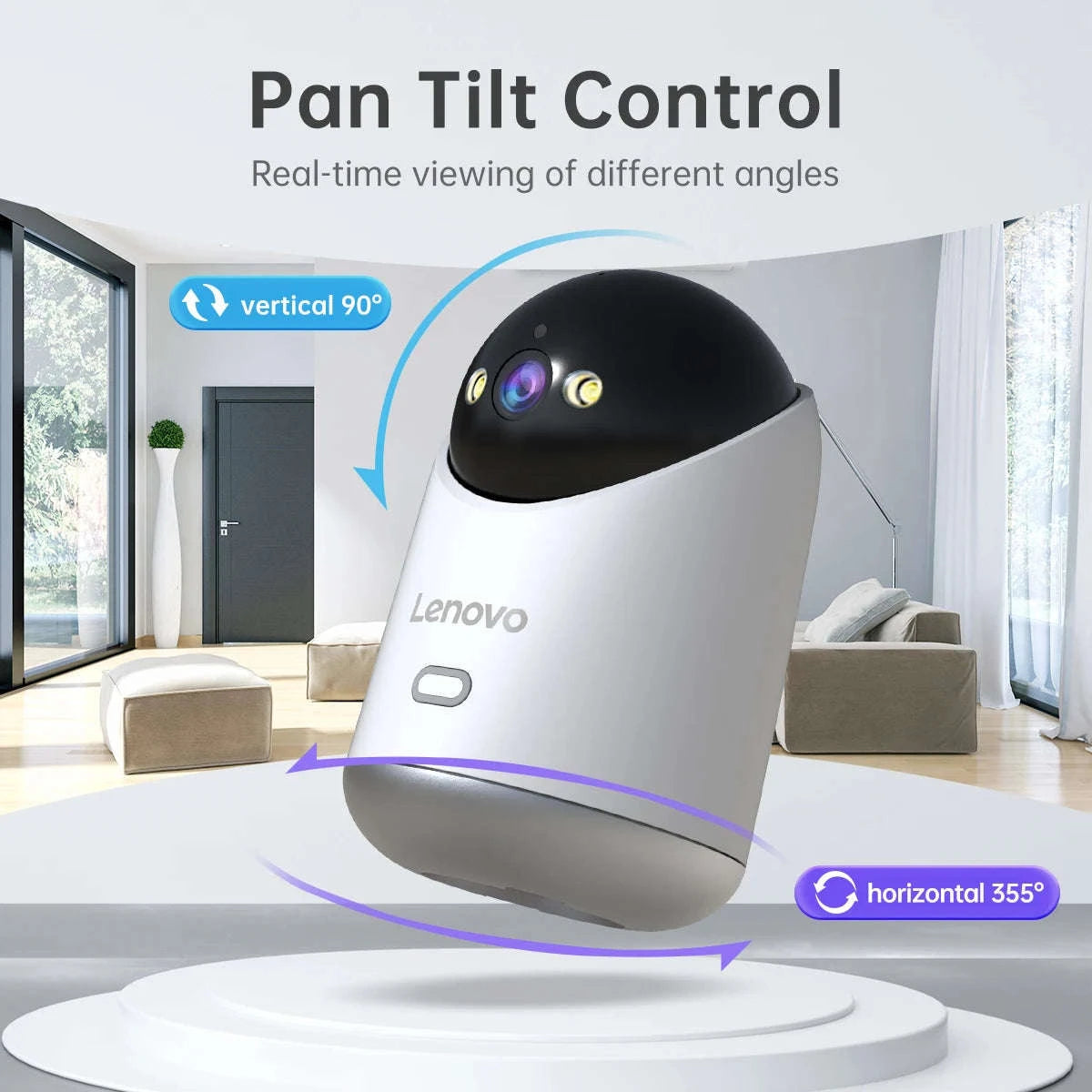 8MP WiFi Indoor Security Camera with Color Night Vision and 360° PTZ-5MP Camera / US Plug / China Mainland