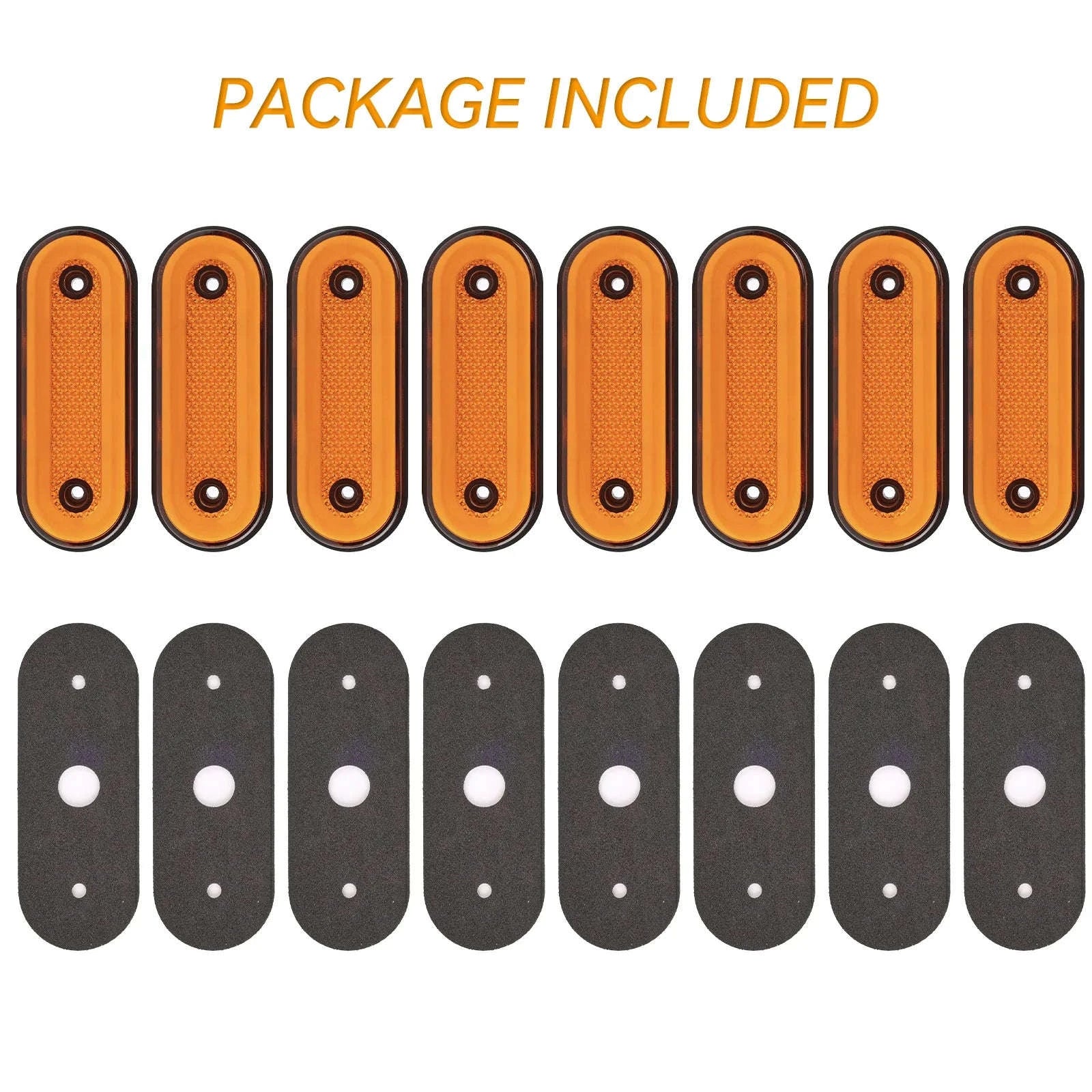 8pcs 12V 24V Oval LED Side Marker Lights Surface Mount-Default Title