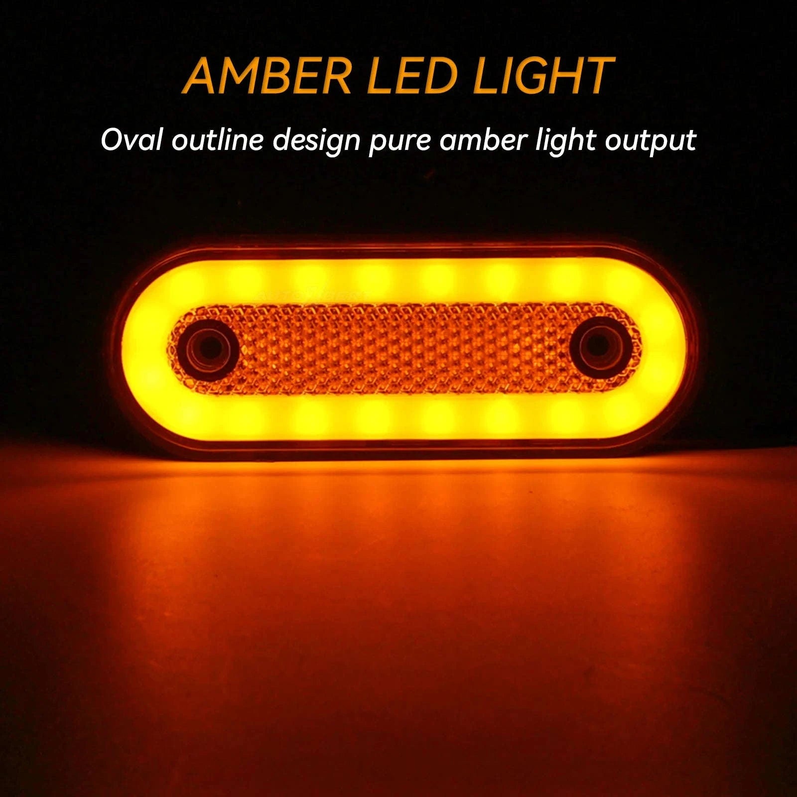 8pcs 12V 24V Oval LED Side Marker Lights Surface Mount-Default Title