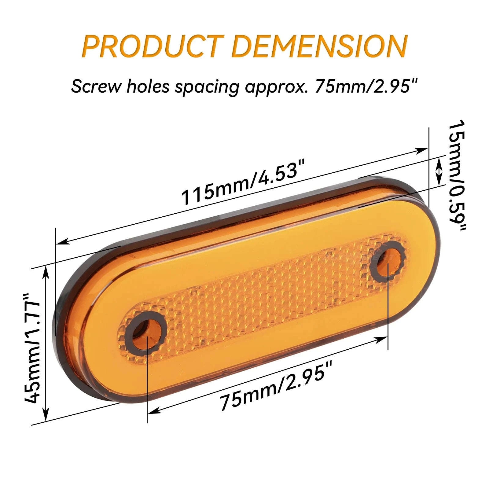 8pcs 12V 24V Oval LED Side Marker Lights Surface Mount-Default Title